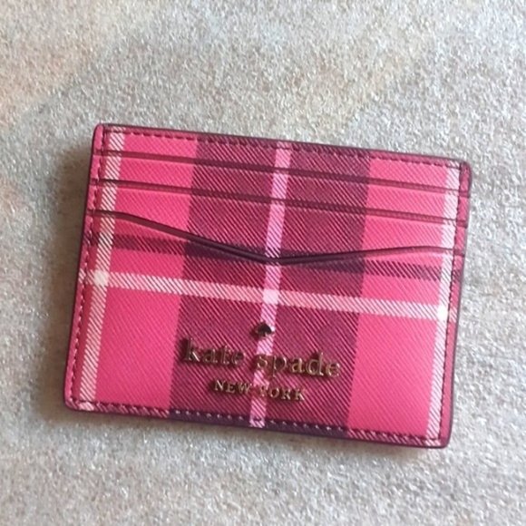 kate spade Handbags - Kate Spade Staci Plaid Small Slim Card Holder, NWOT - PRICE FIRM